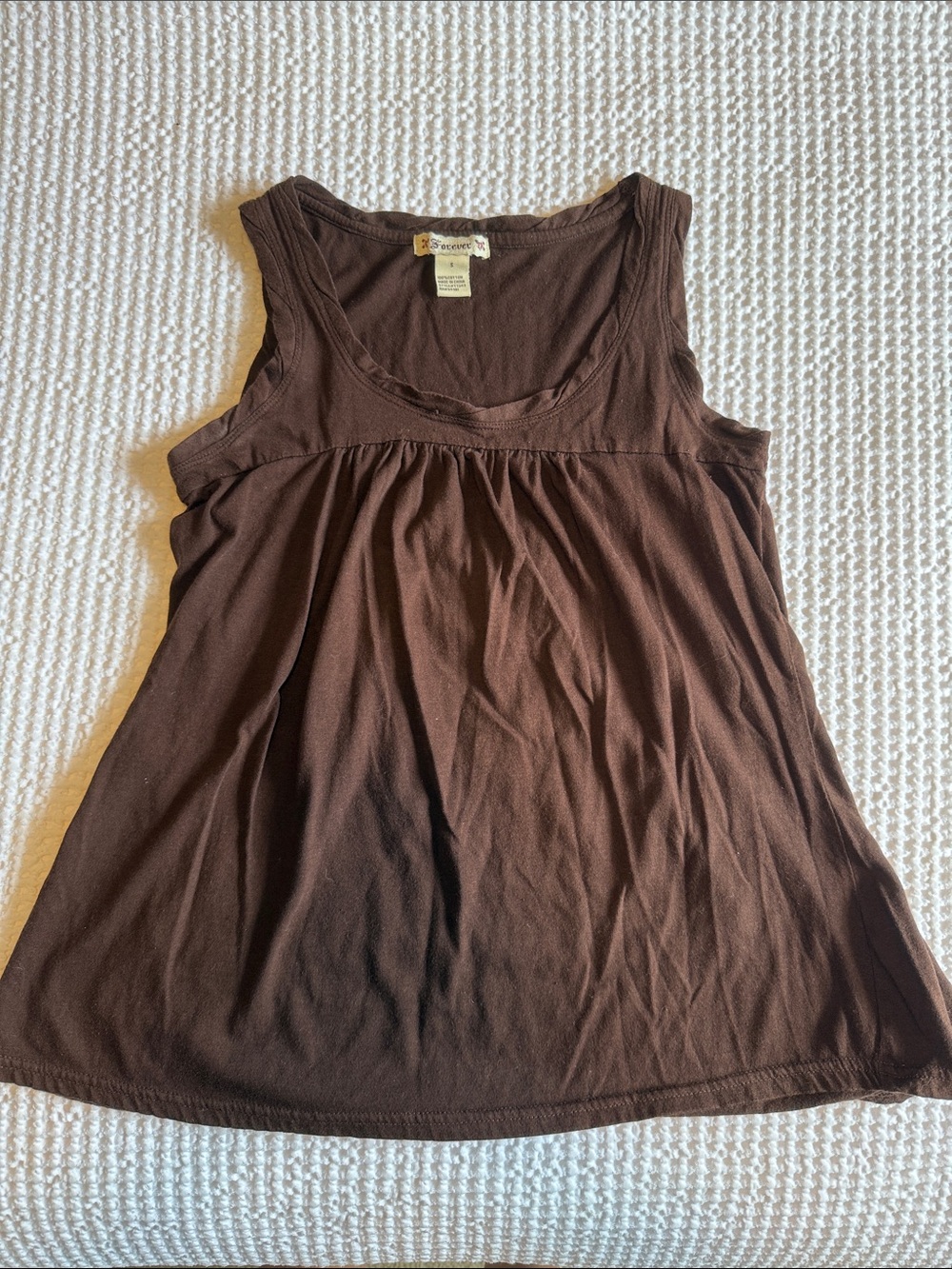 Forever 21 Brown Scoop-Neck Tank Top